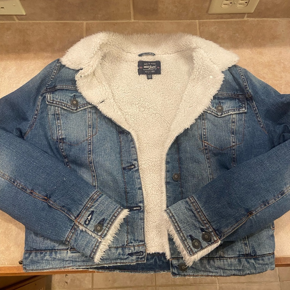 Silver Jeans Sherpa Lined Denim Jacket